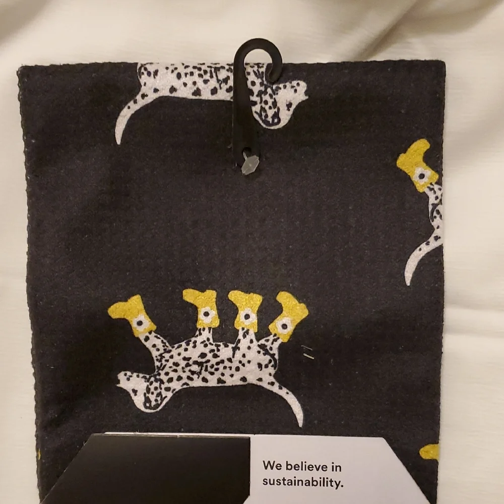 NWT Geometry Kitchen Tea Towel - Dalmatian in Yellow Boots Design